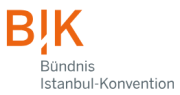Das Logo des Bündnis Istanbul-Konvention ist in Orange gehalten, die Farbe gegen Häusliche Gewalt. 
