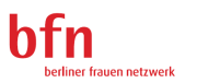 BIG e.V. ist Mitglied des bfn das logo des bfn ist rot gehalten. bfn steht für berliner frauennetzwerk